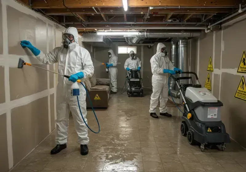 Basement Moisture Removal and Structural Drying process in Nelson County, KY